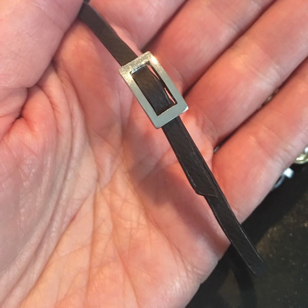 Worded Wrap‎ Bracelet Brown Faux Leather 37 inches - Picture 3 of 5